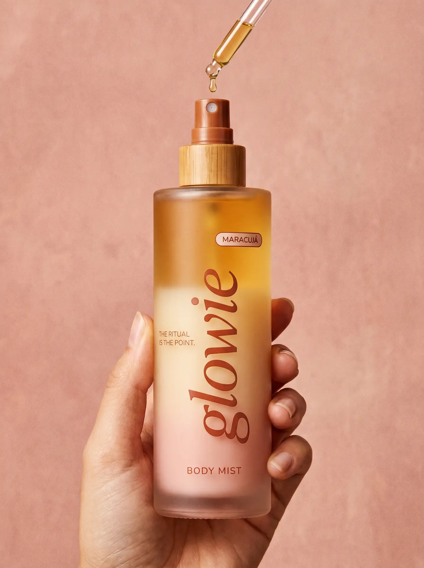 Glowie dropper packaging creative concept, not a body mist product photo